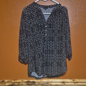Ava & Grace Black and White Polka Dot Blouse